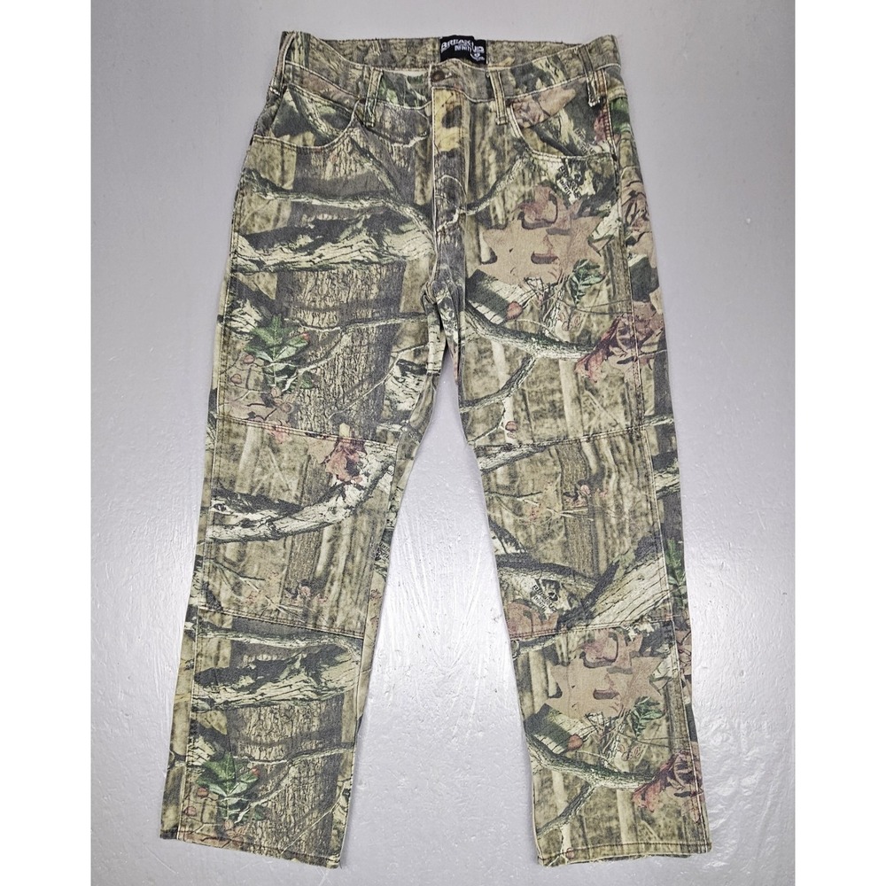 Mossy Oak Break-Up Infinity Camo Pants Mens 34x32 Green Cotton Hunting Fishing
